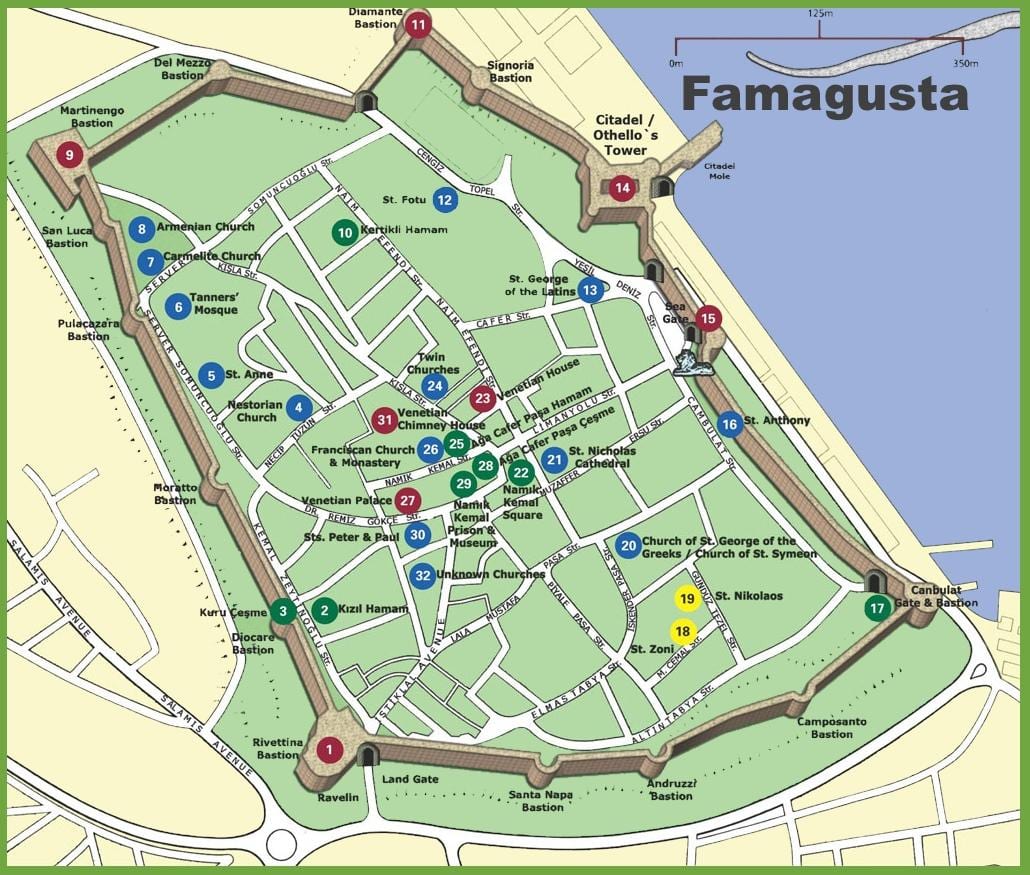 რუკა famagusta ჩრდილოეთ კვიპროსის