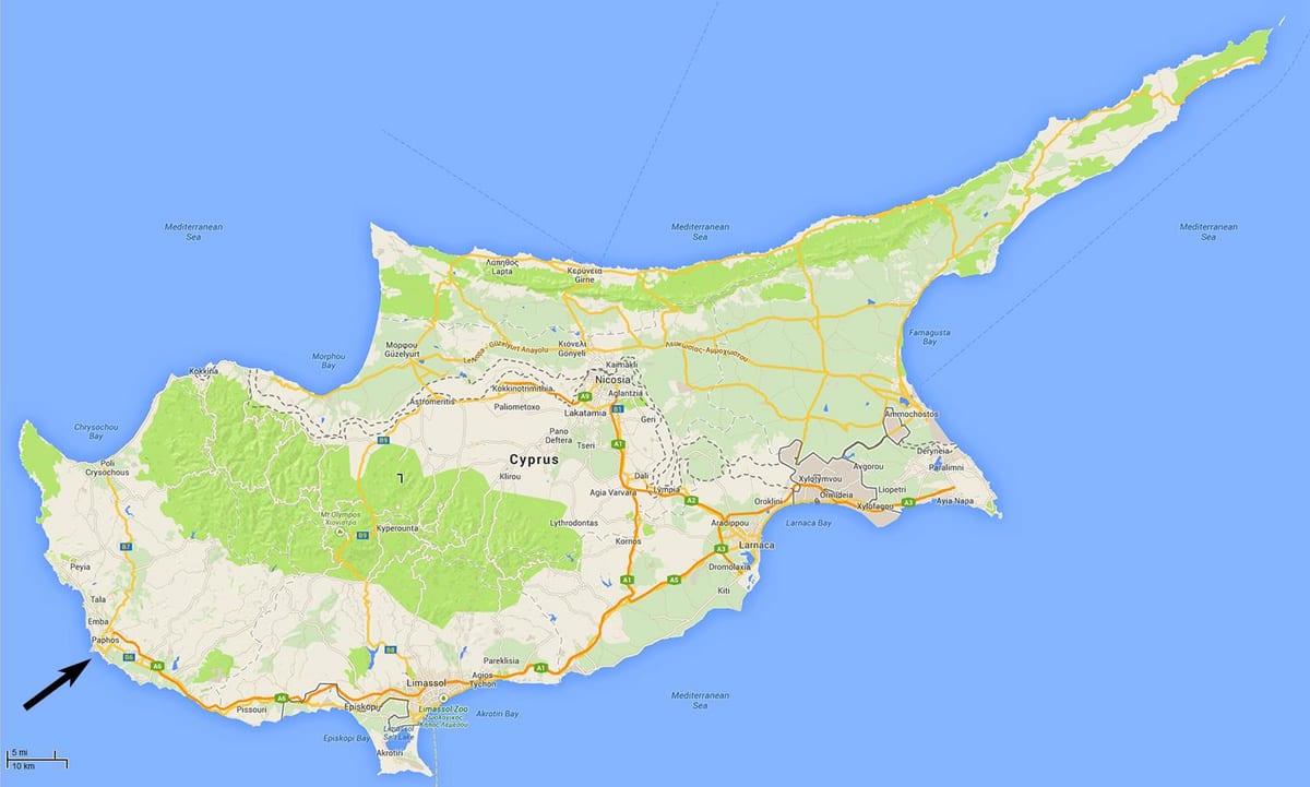 რუკა კვიპროსი paphos