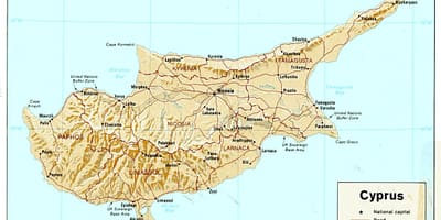 რუკა კვიპროსი კონტინენტზე