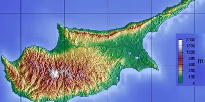 რუკა კვიპროსი მთები